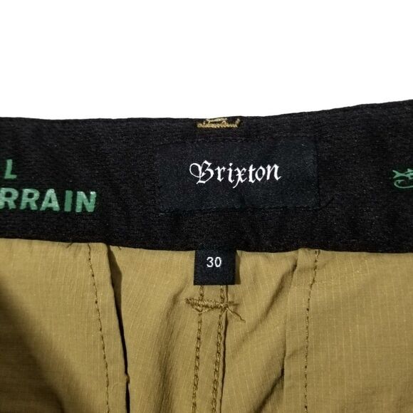 Brixton All Terrain Hybrid UPF Ripstop Utility Stretch Shorts Khaki Tan Men 30 - Picture 3 of 6